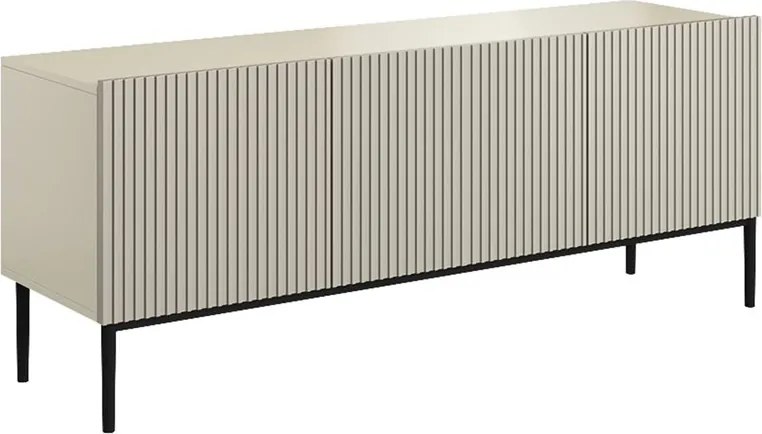 Szafka RTV z szufladą Nicole 150 cm - kaszmir / czarne nóżki