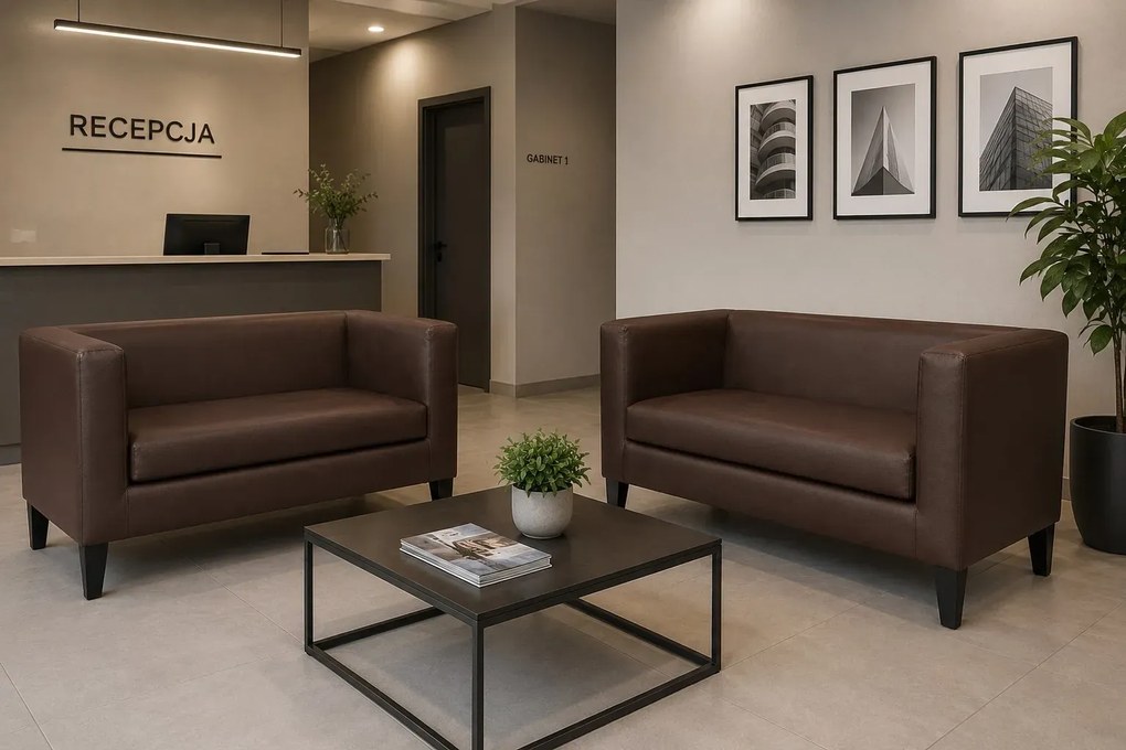 Sofa Monaco : Kolor nogi - Venge, Kolor tkaniny - EKO-SKÓRA - 2D, Typ tkaniny - Eko-skóra , Wysokość nogi - 20 cm