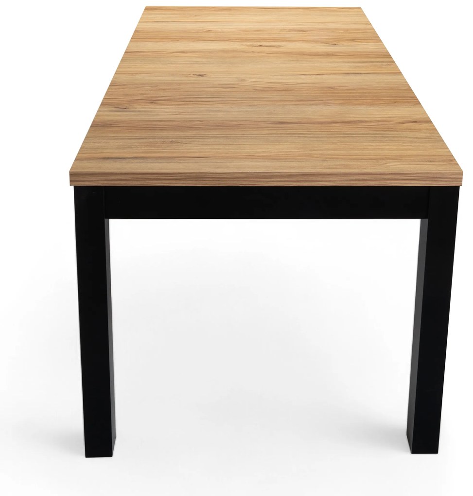 Stół rozkładany Werona 160-240x90 cm - dąb pradawny / czarne nogi