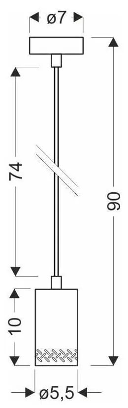 Czarna lampa wisząca z drewnianym kloszem ø 7 cm Tubo – Candellux Lighting