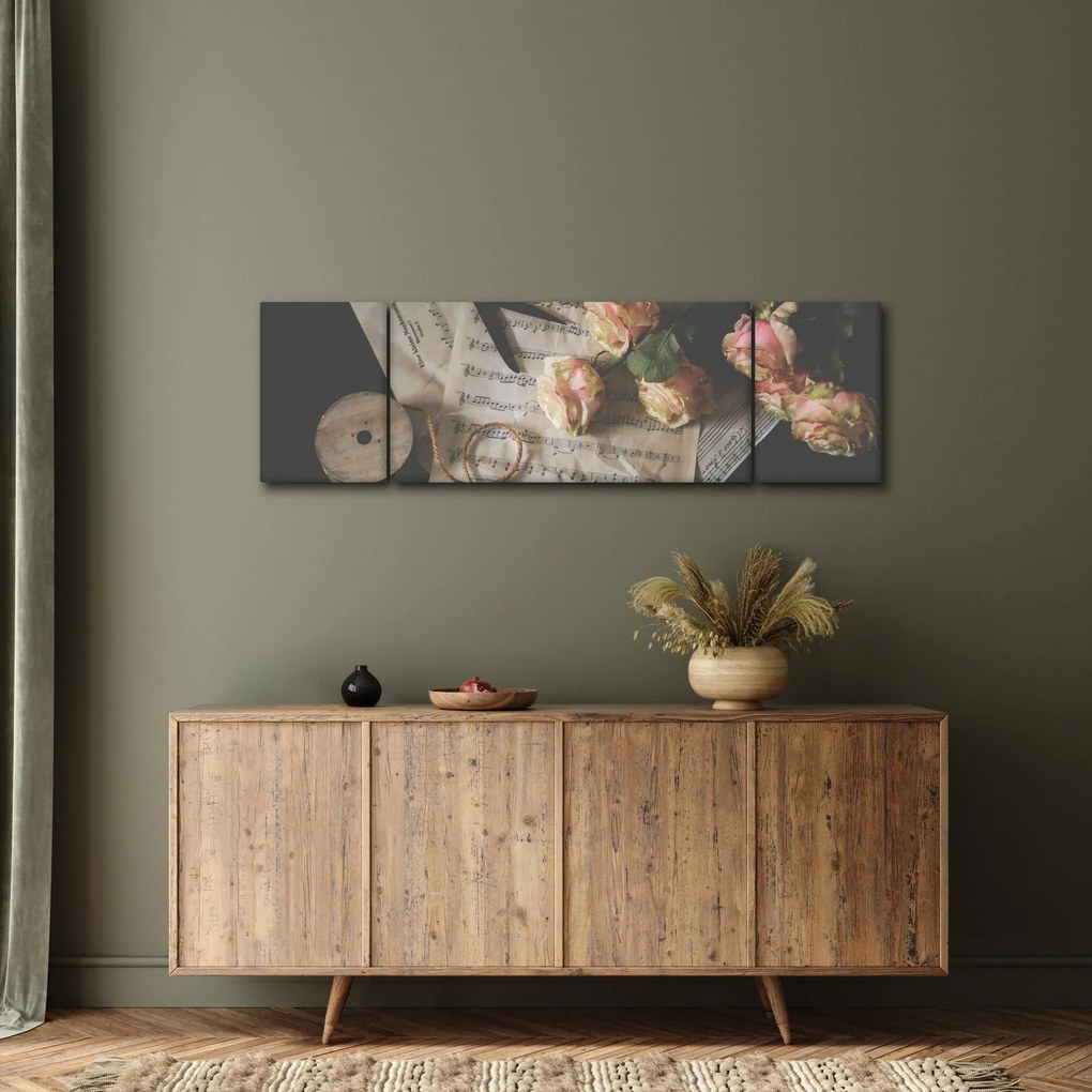 Obraz nut i róż (170x50 cm)