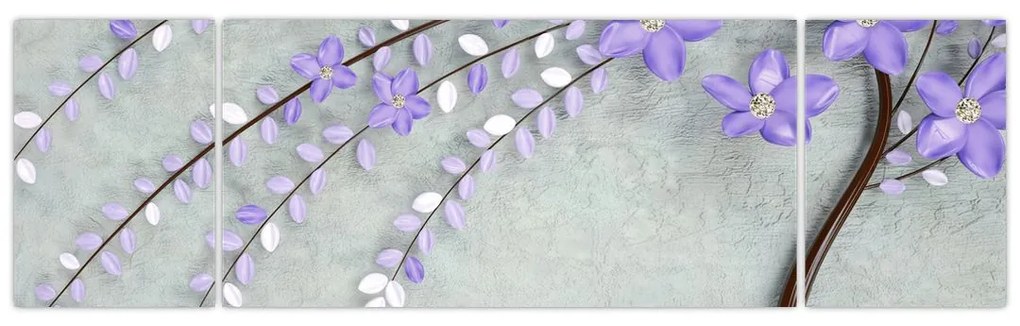 Obraz - Fioletowy deszcz (170x50 cm)