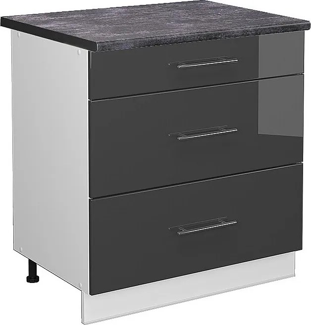 Szafka dolna do kuchni antracyt wysoki połysk 80x60x82 fame-line