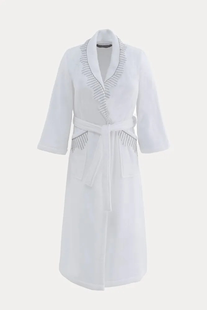 Damski elegancki szlafrok NOVA w ozdobnym opakowaniu XL Biały