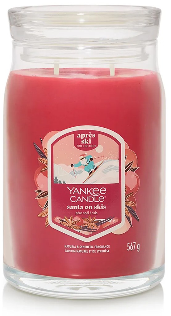 Yankee Candle Duża świeca zapachowa Signature Santa On Skis, 567 g, L
