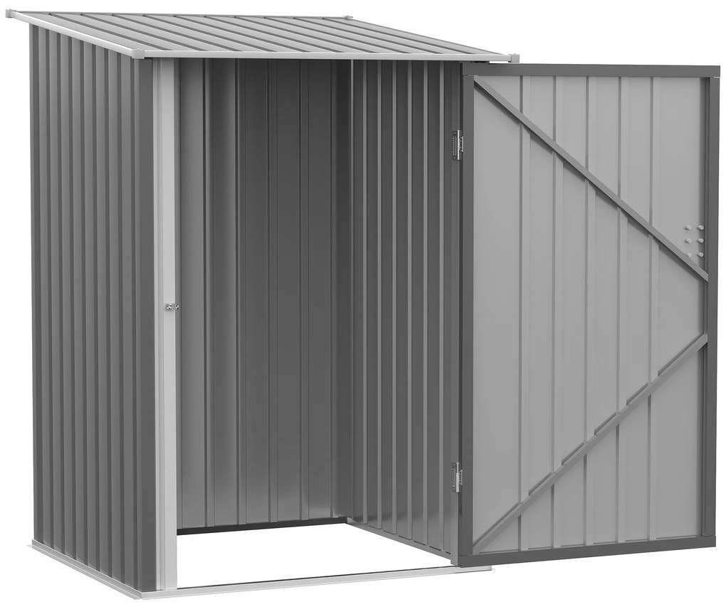 Outsunny Szopy Narzędziowe z Metalu 100x103x160cm - Szopa Narzędziowa dla Ogrodu, Szary | Aosom PL