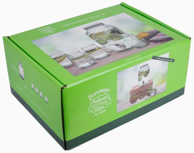 Zestaw słoja na lemoniadę i 4 szklanek Juego – Ego Dekor