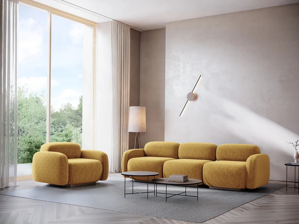 Zestaw modułowych mebli wypoczynkowych do salonu, 4-osobowa sofa i fotel Ailani