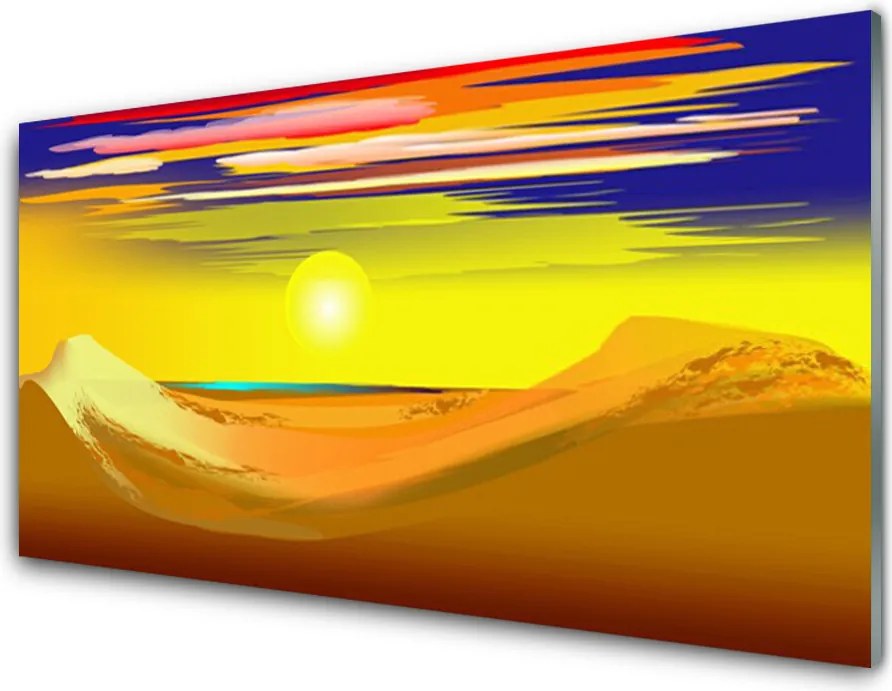 Szkło Dekoracyjne do Kuchni Żar Słońca nad Wydmami