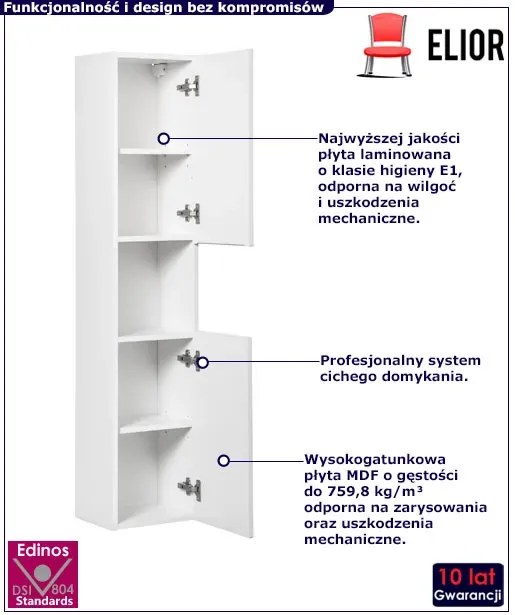 Biały nowoczesny słupek łazienkowy M0-T50