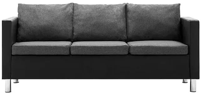 Atrakcyjna 3-osobowa sofa Karlo 3Q - czarno-jasnoszara