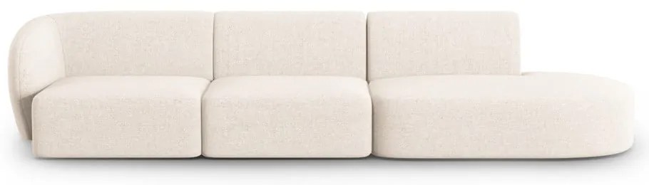 Beżowa sofa z tkaniny szenilowej lewostronna 311 cm Paolo – Milo Casa