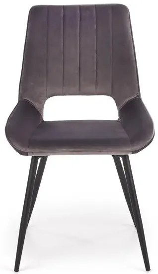 Krzesło tapicerowane K404 VELVET szare HALMAR