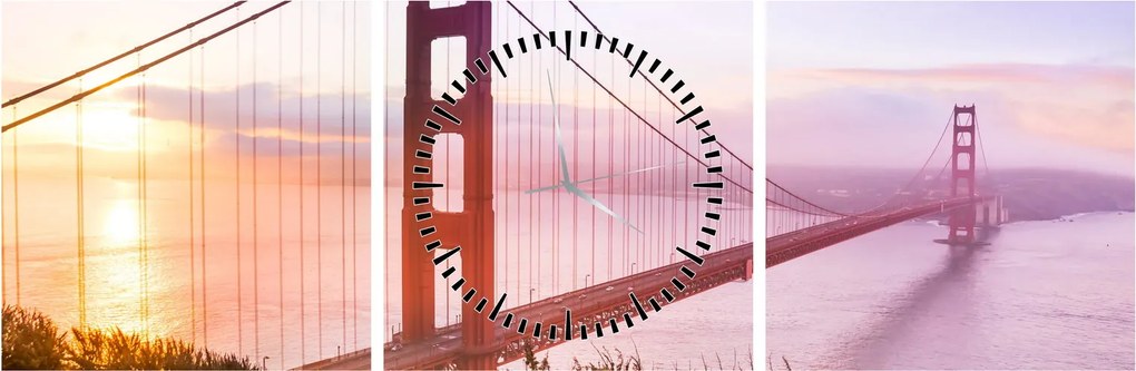 Obraz - San Francisco (z zegarem) (90x30 cm)