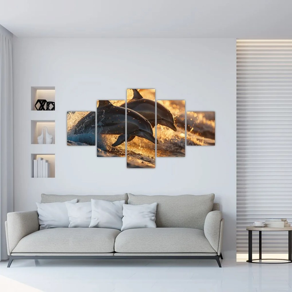 Obraz - Delfiny (125x70 cm)