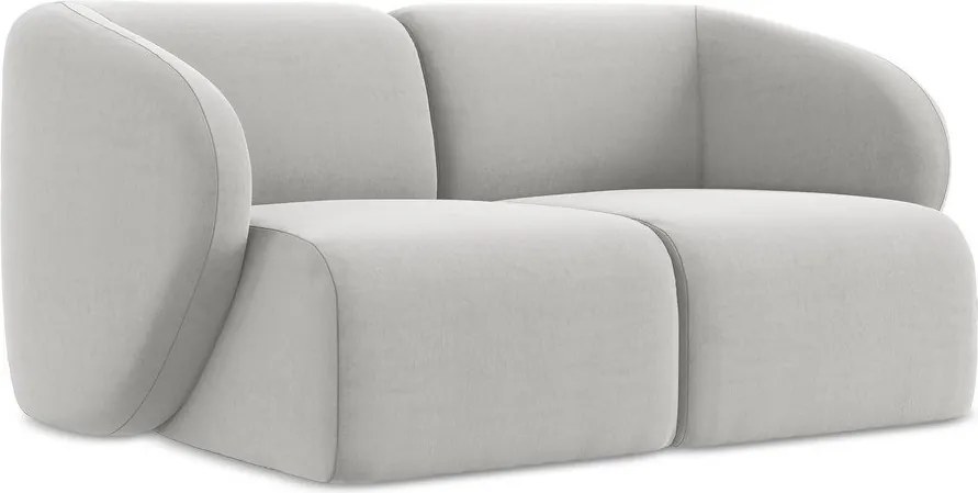 Jasnoszara aksamitna sofa 174 cm Lani – Makamii