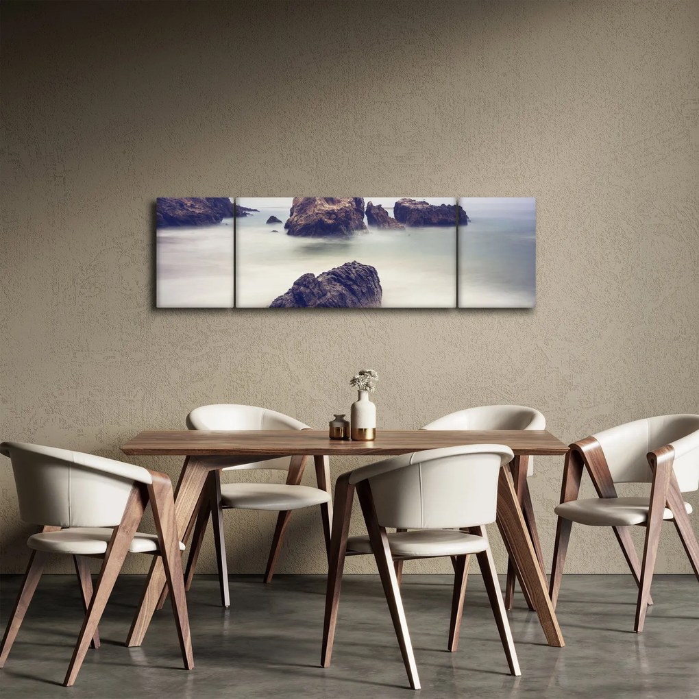 Obraz klifów we mgle (170x50 cm)