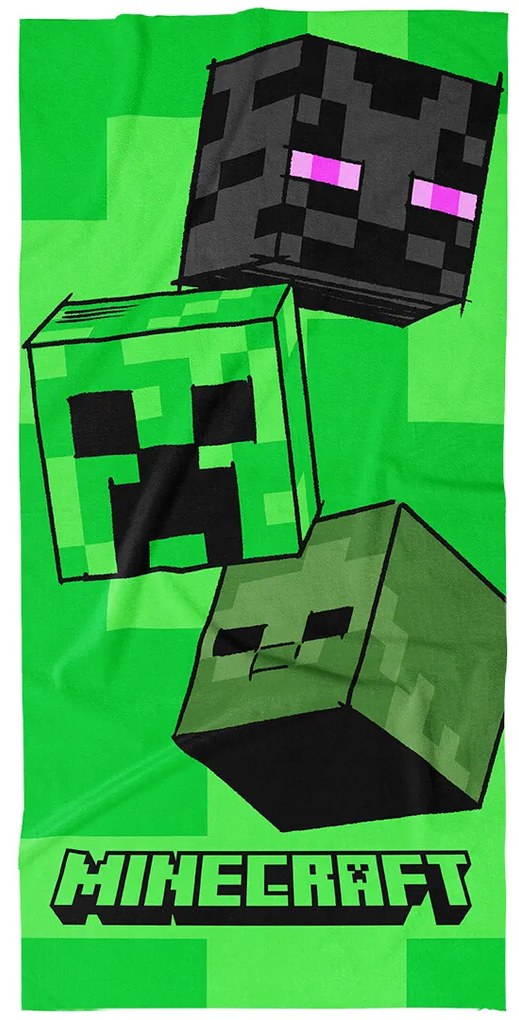 Carbotex Dziecięcy ręcznik kąpielowy Minecraft MobHead, 70 x 140 cm