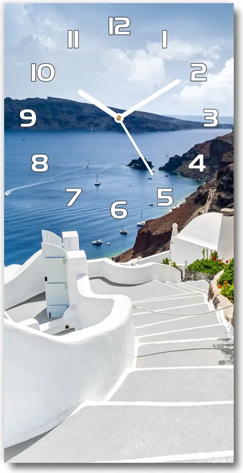 Zegar ścienny cichy Santorini Grecja