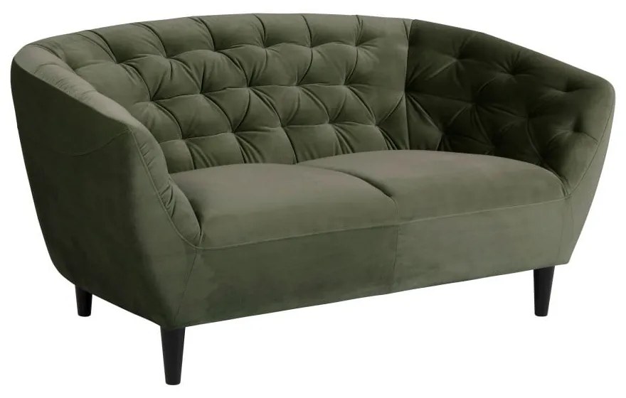 Zielona aksamitna sofa Actona Ria, 150 cm