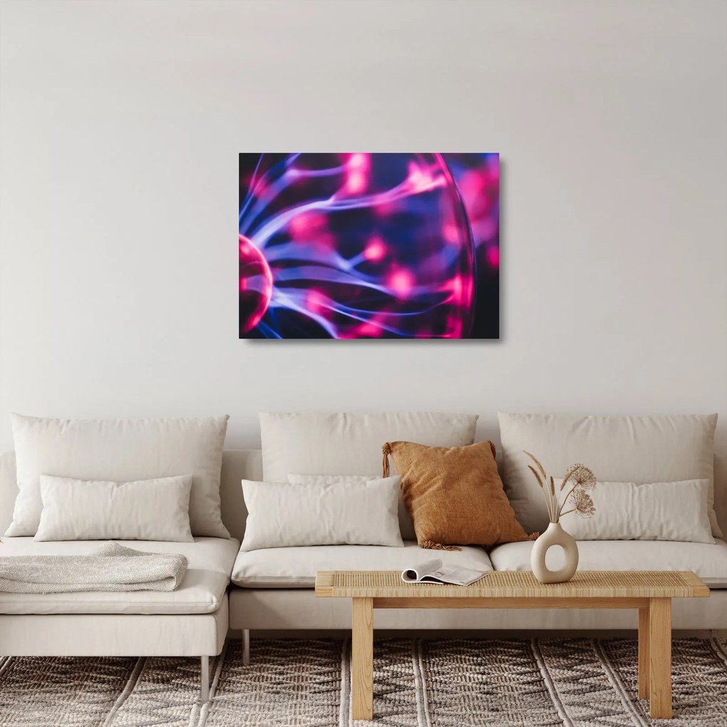 Obraz na szkle - abstrakcyjny fioletowy obraz (70x50 cm)