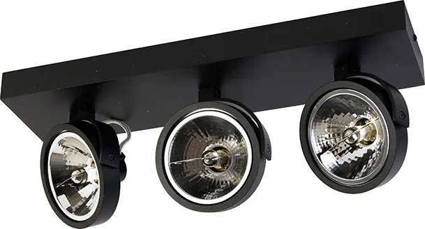 Designerski reflektor czarny 3-źródła światła - Go