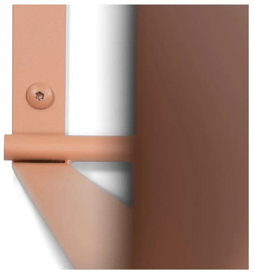 Łososiowy metalowy wieszak ścienny z półką 100 cm Rex – Spinder Design