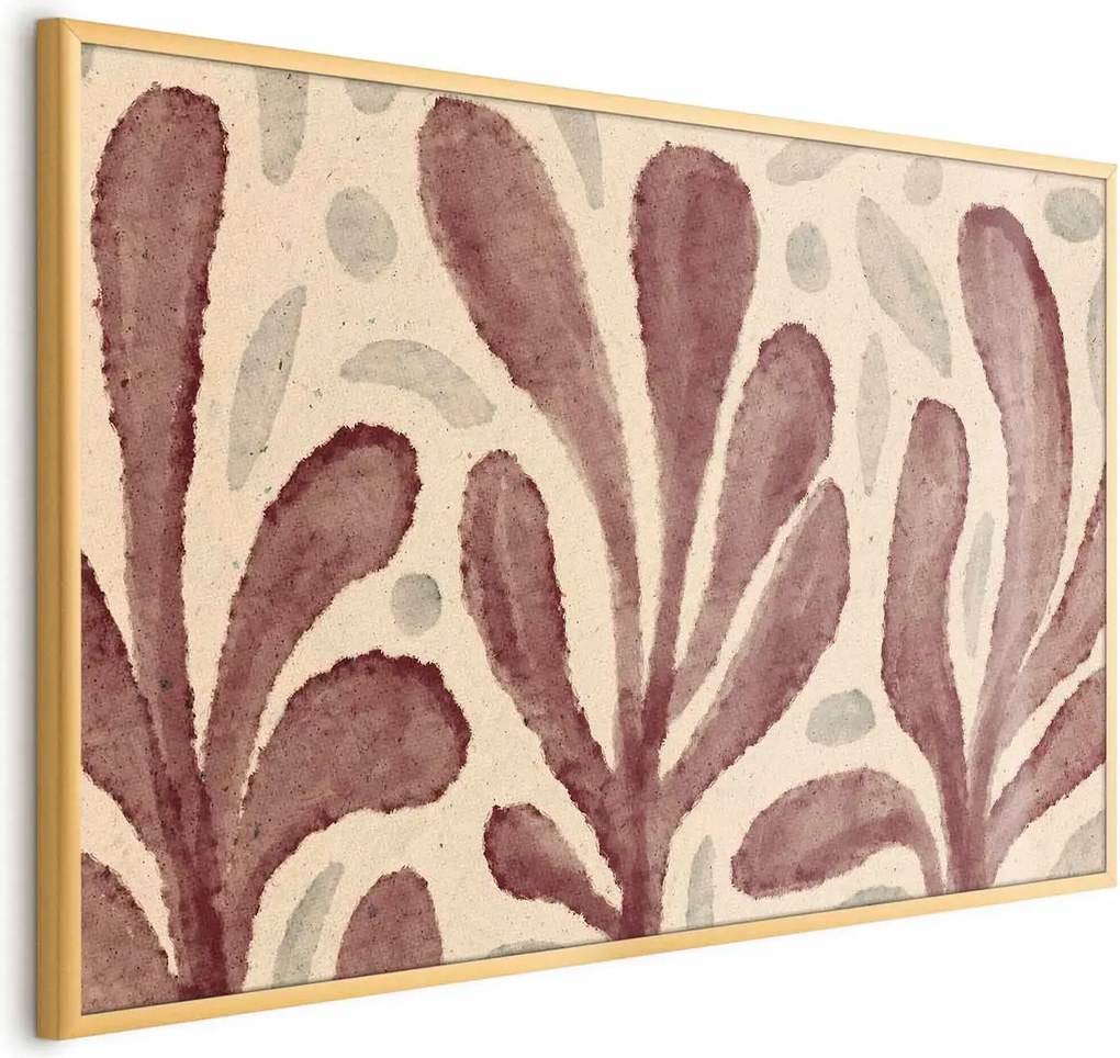 Plakat Liście i plamy 30x21 cm z ramą złotą bez marginesu ARTGEIST B