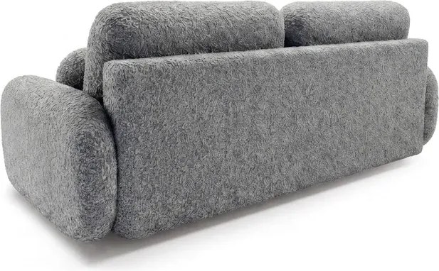 Sofa VIDI Rozkładana Dwuosobowa Ciemnoszara Boucle Japandi