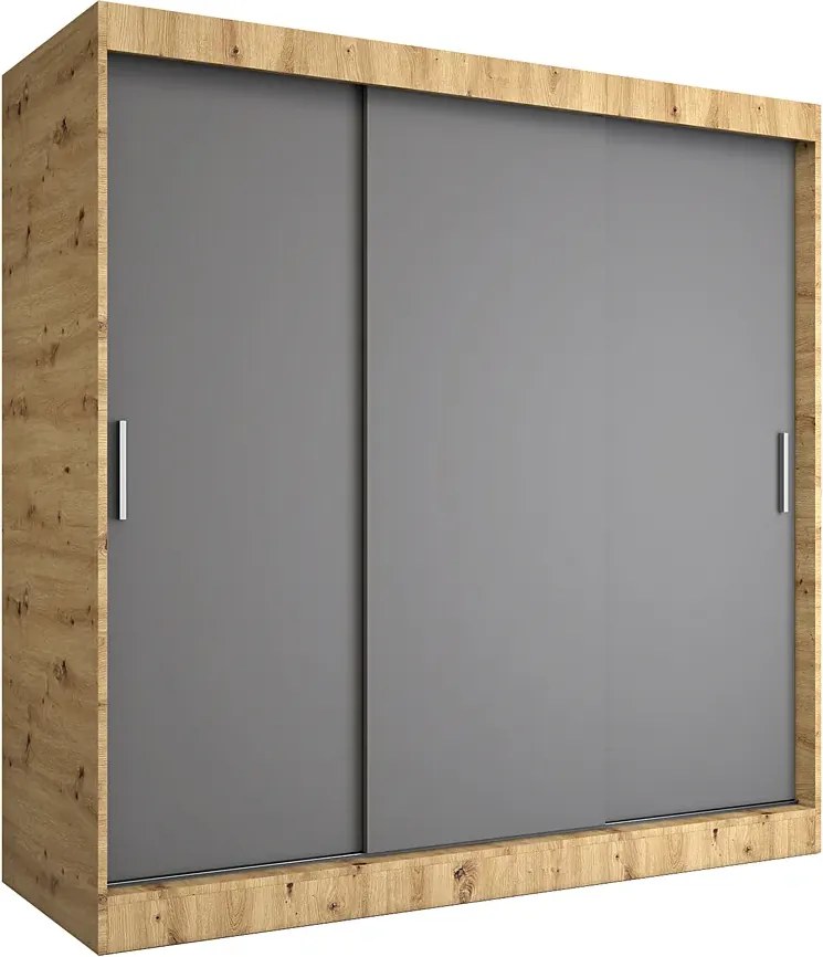 Szafa przesuwna 200 cm dąb artisan + antracyt A3-G48