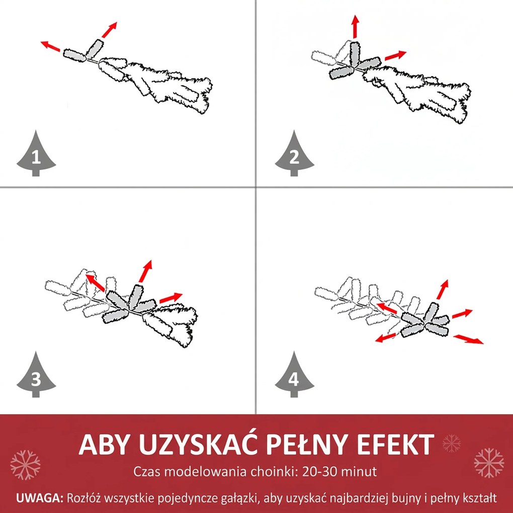 Choinka sztuczna zielona 120 cm homcom