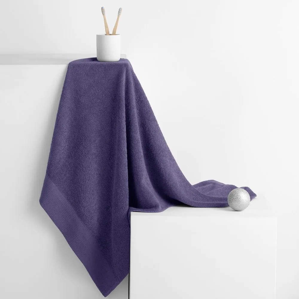 Fioletowy bawełniany ręcznik frotte 30x50 cm Amari – Restilo