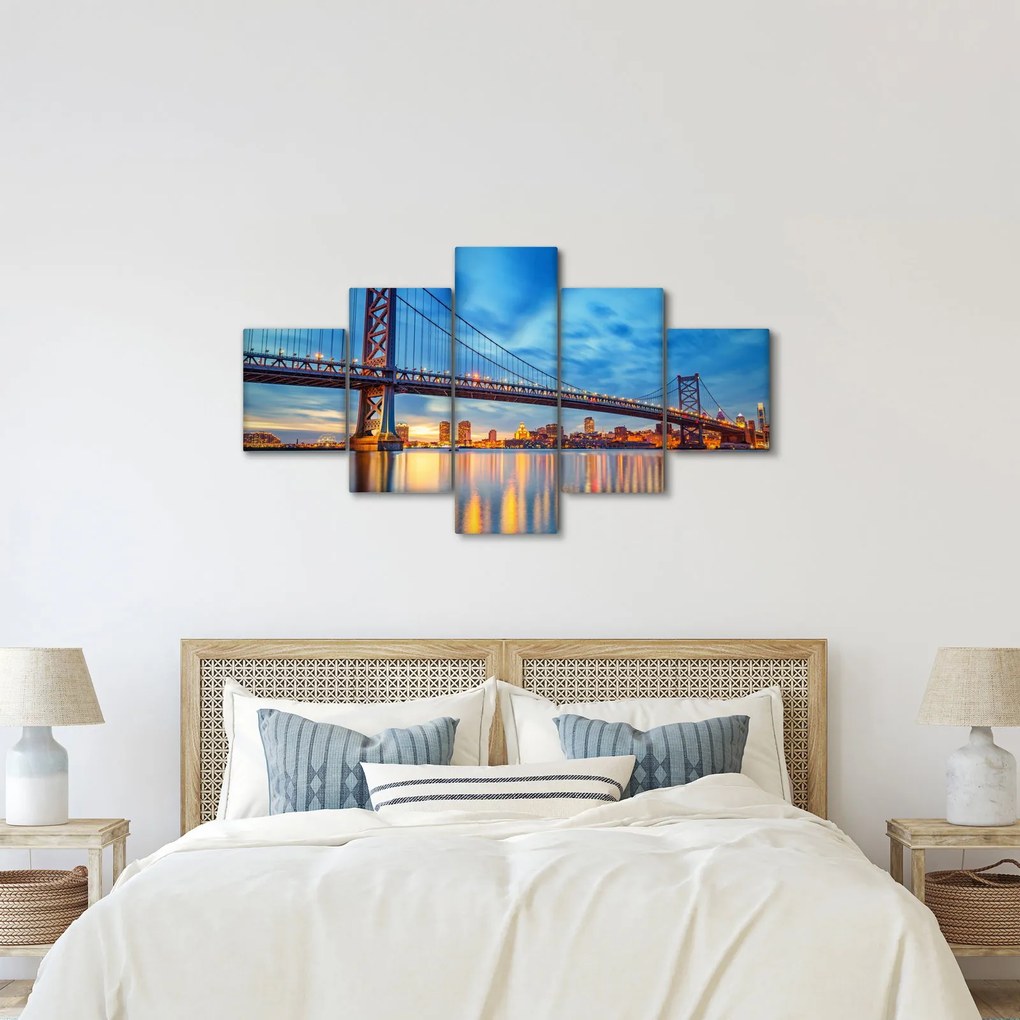 Obraz - Most Benjamina Franklina, Filadelfia (125x70 cm)