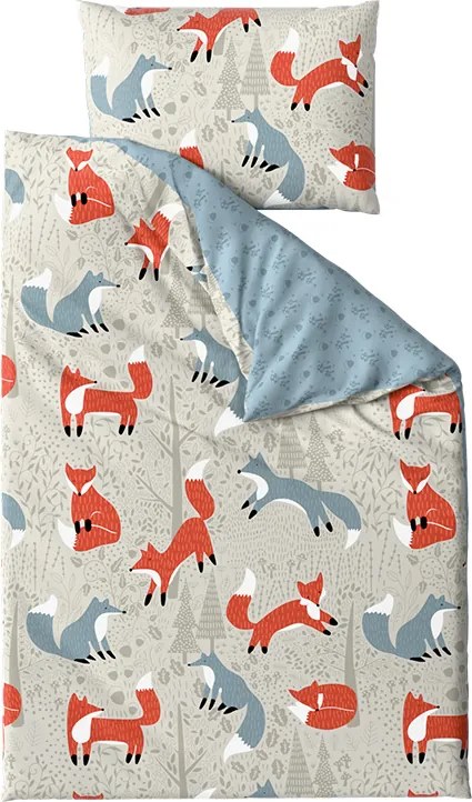 PrzytulneMieszkanie.pl PrzytulneMieszkanie.pl Krepowa pościel do łóżeczka Renforcé FOXIVA szara Rozmiar pościeli: 45 x 65 cm | 90 x 140 cm