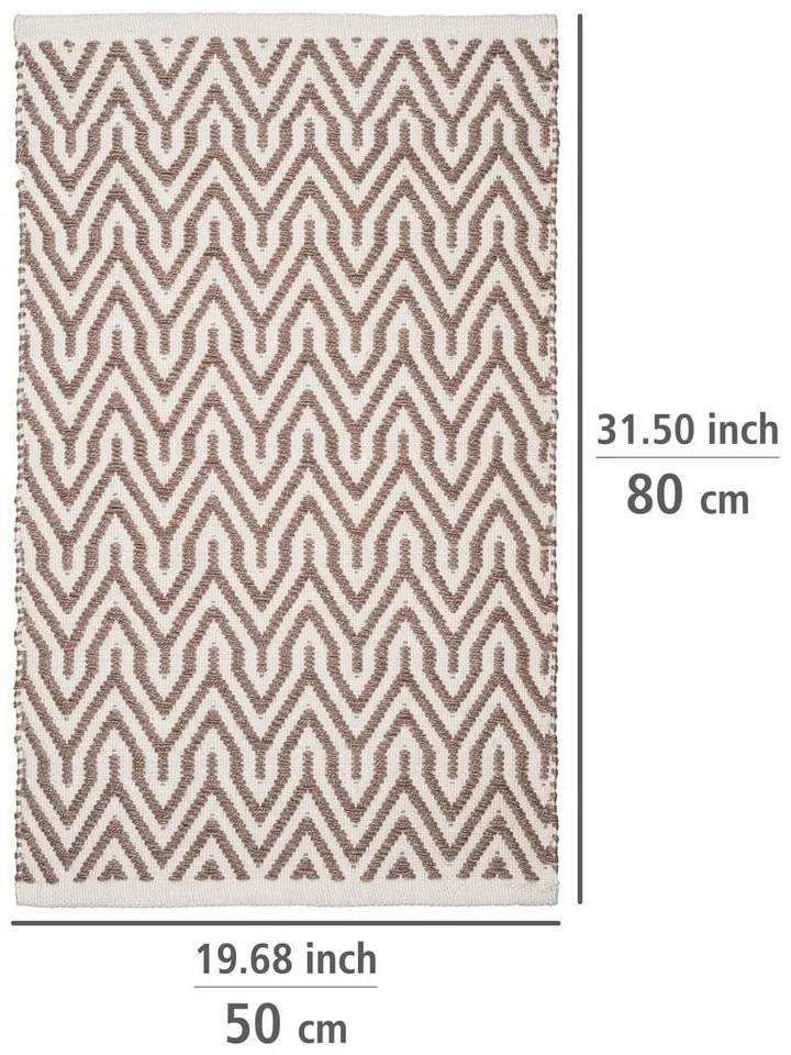 Beżowy dywanik łazienkowy z plastiku z recyklingu 50x80 cm Altai – Wenko
