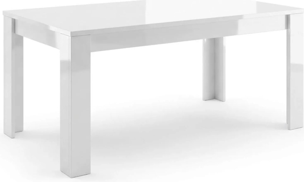 Biały stół Amaretto 180x90 z nierozkładanym blatem, w wysokim połysku
