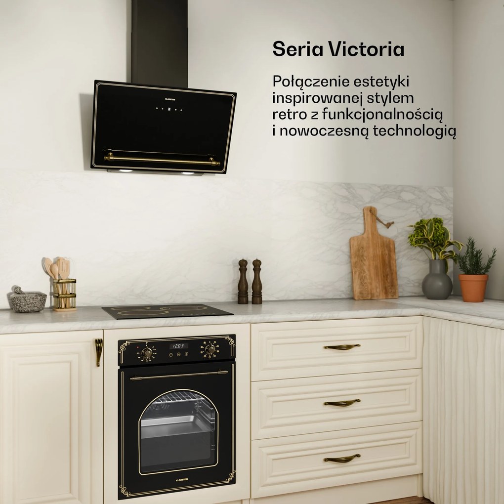 Klarstein Victoria 45cm Płyta szklano-ceramiczna 3 Strefy gotowania Czarny