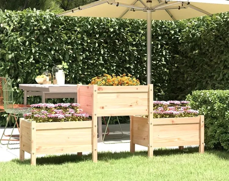 Drewniana potrójna donica ogrodowa - Nilli