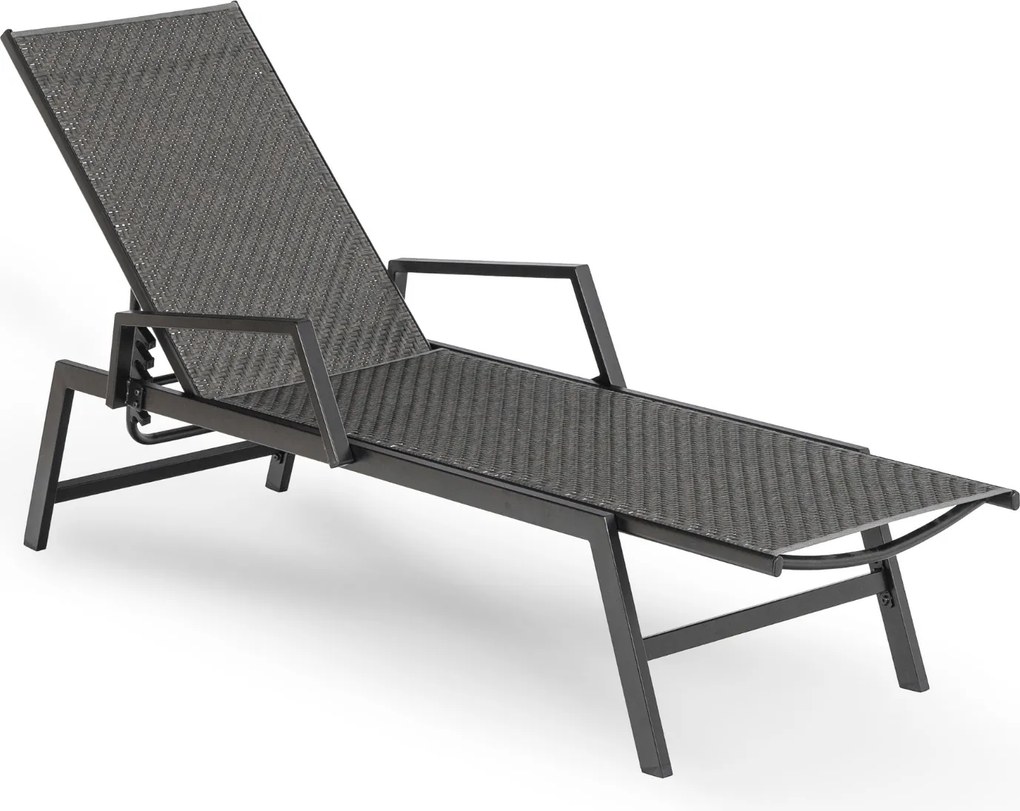 Leżak Ogrodowy ROULE Technorattan Czarny