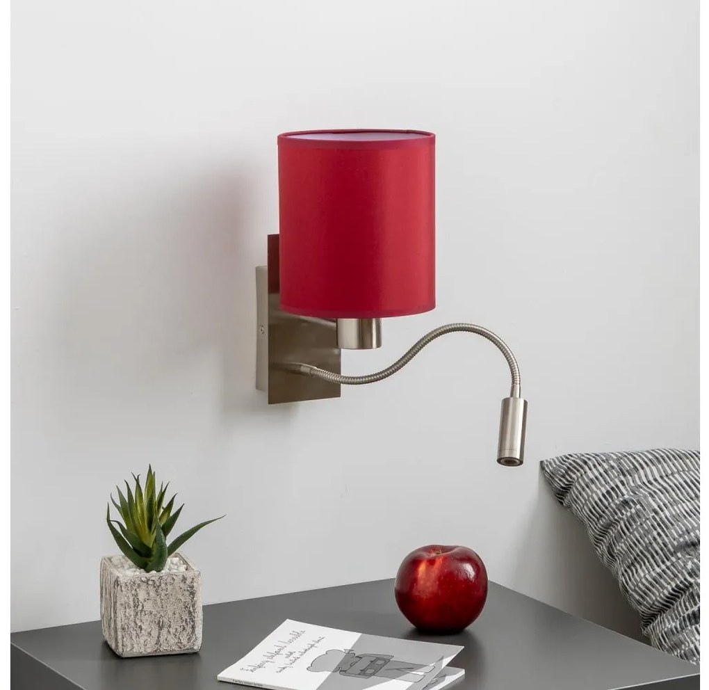 Brilagi-LED Kinkiet NUBILA 1xE27/25W/230V+LED/3W chrom/pompej.czerwień