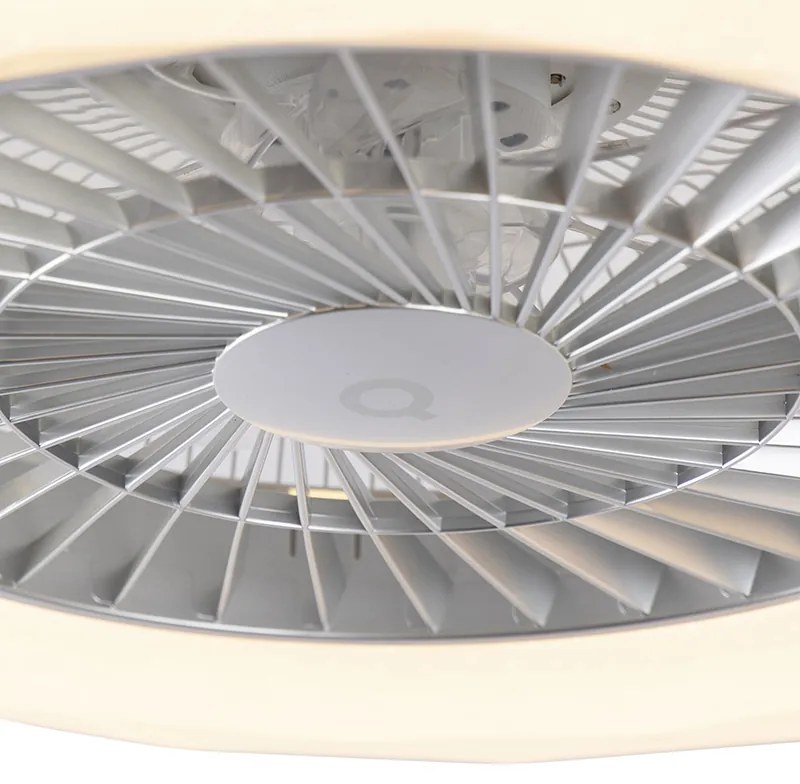 Wentylator sufitowy z lampą srebrny z efektem gwiazdy 59 cm z LED ściemnialny z pilotem - ClimaDesignerski Oswietlenie wewnetrzne