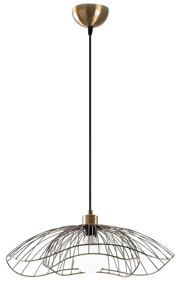 Lampa wisząca w kolorze złota z metalowym kloszem ø 50 cm Farac – Opviq lights