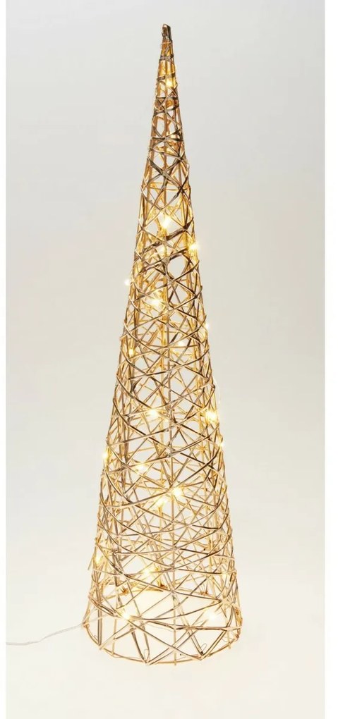 Świąteczny stożek świecący Champagne, 60 x 16 cm, 30 mikrodiod LED, na baterie, 60 cm
