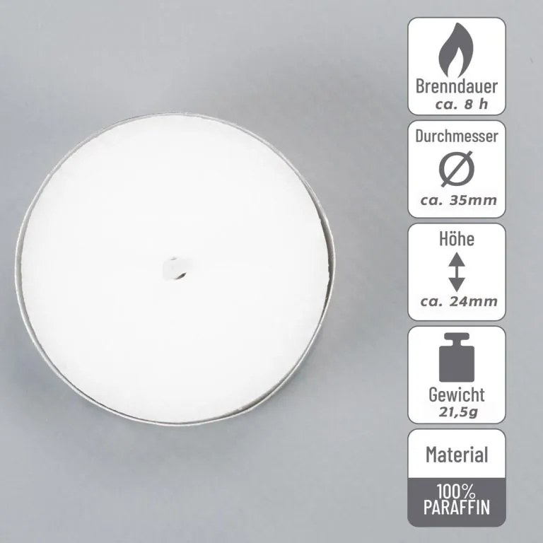 Białe świeczki tea light, bez zapachów, białe, 100 sztuk
