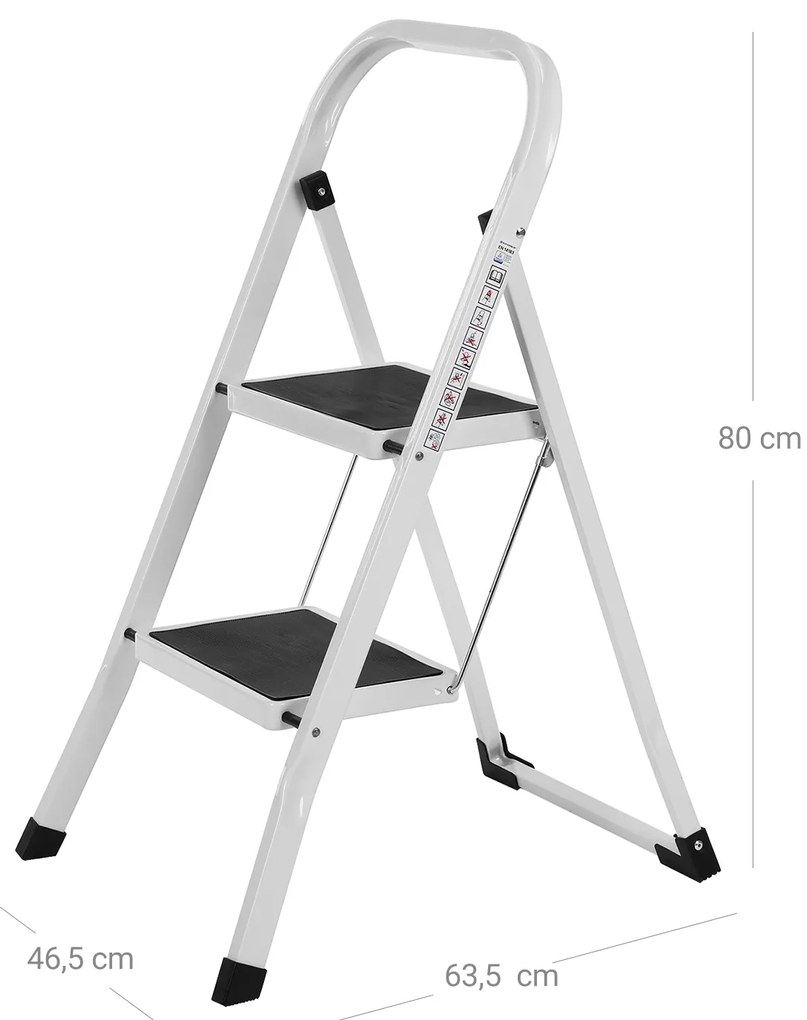 Składane schodki 2 stopnie STEPLADDER, białe