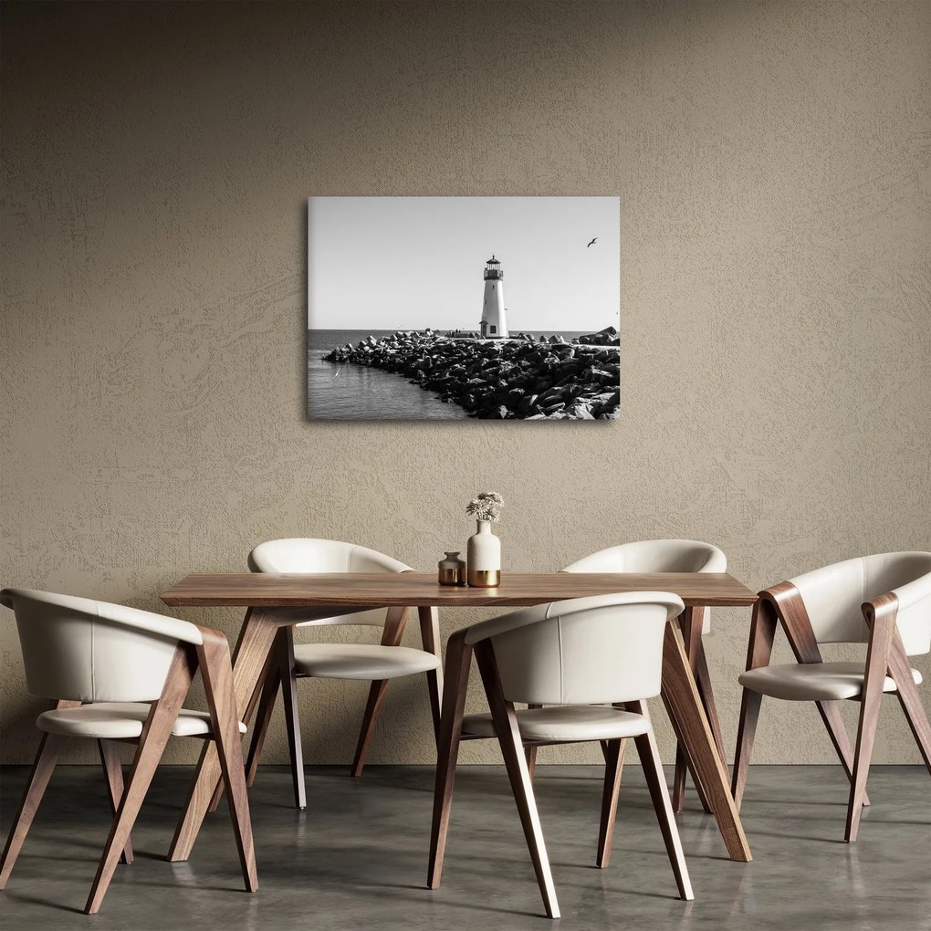 Obraz - Latarnia morska na wybrzeżu, Santa Cruz, Kalifornia (70x50 cm)