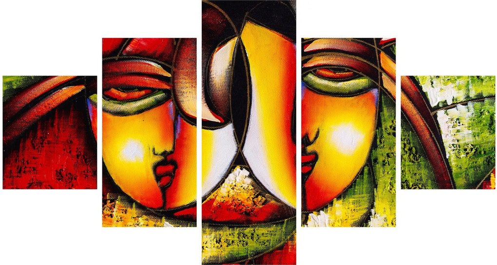 Obraz - Obraz olejny, abstrakcyjne twarze (125x70 cm)