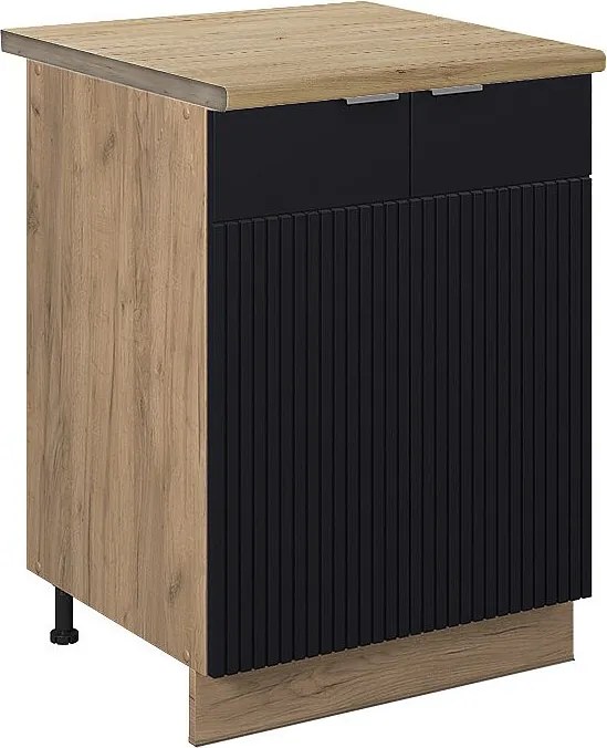 Szafki kuchenne czarne paski 60x60x82 fame-line