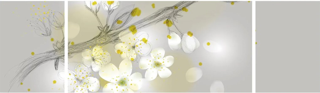Obraz kwitnącej gałązki (170x50 cm)