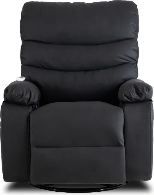 Fotel Masujący BRUCE Rozkładany Czarny Ekoskóra Nowoczesny